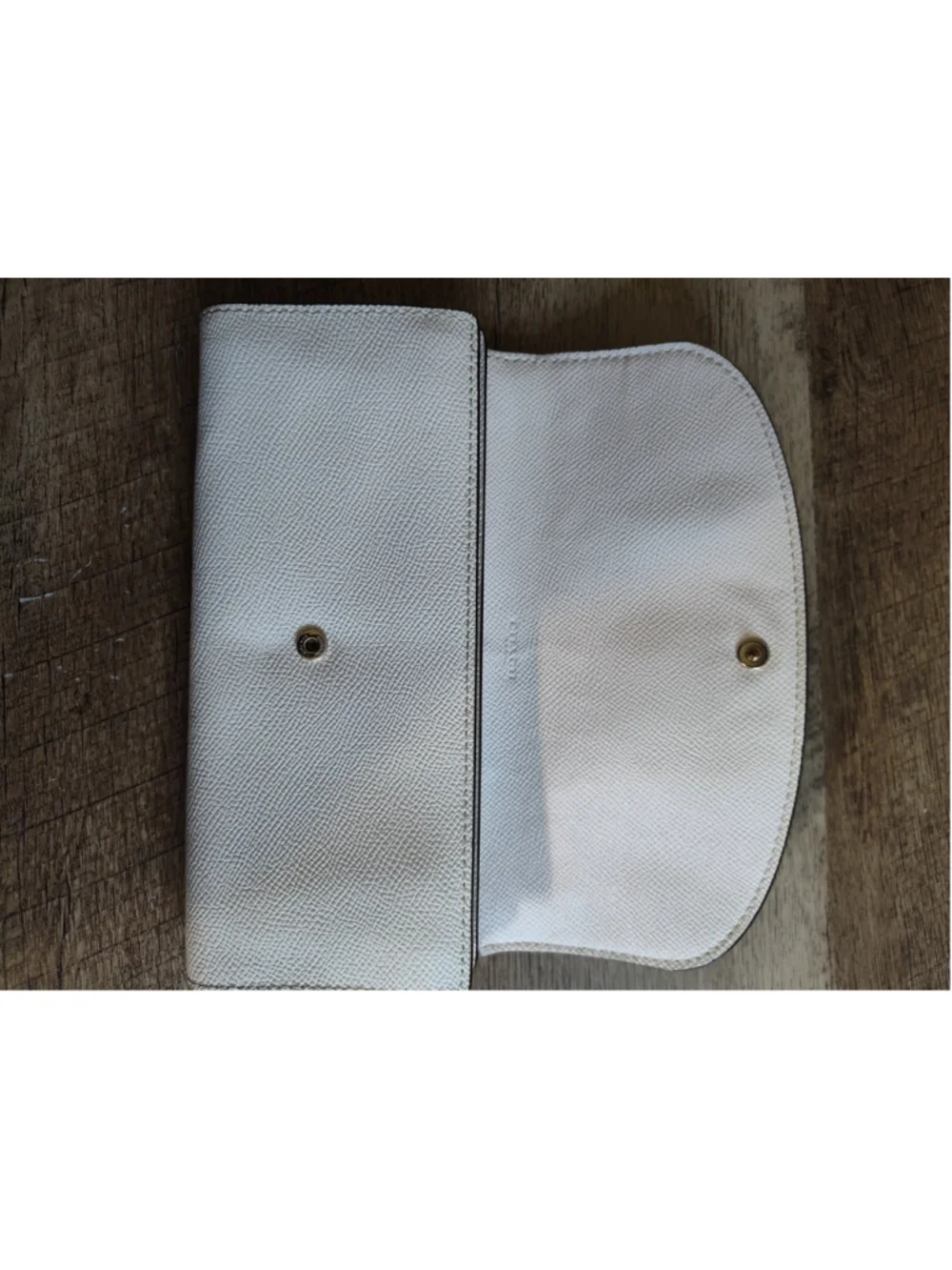 Women's Coach White Leather Wallet with Gold Studs and Floral Accents